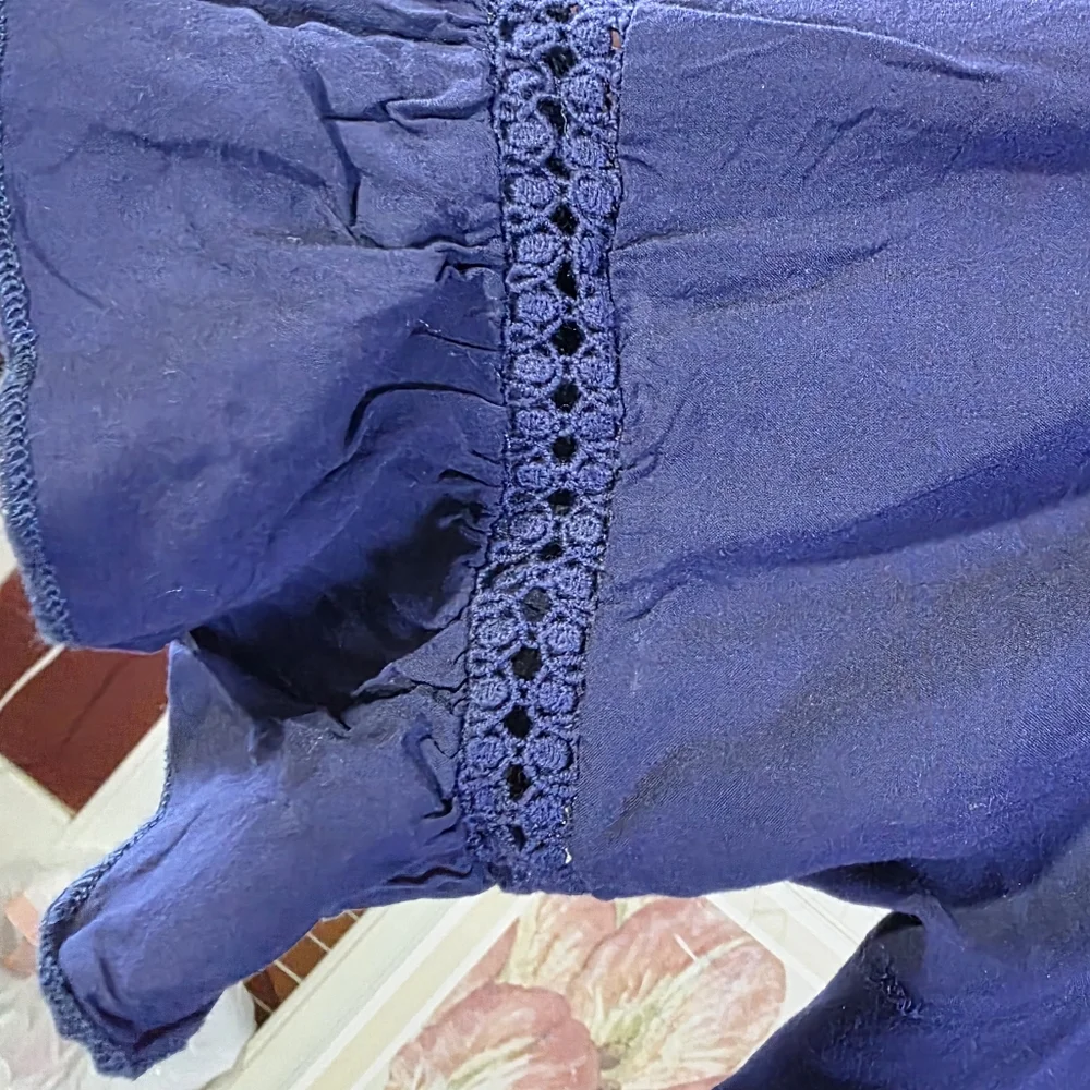 Altar'd State Navy Knit Boho Tiered Midi Dress Sz Small - Picture 5 of 11